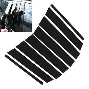 for Lincoln MKX, For Ford Edge 2007-2014, 8pcs Glossy Black Car Pillar Posts Door Trim Cover Stickers Exterior Accessories