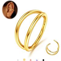 14K Gold Plated-Double Hoop