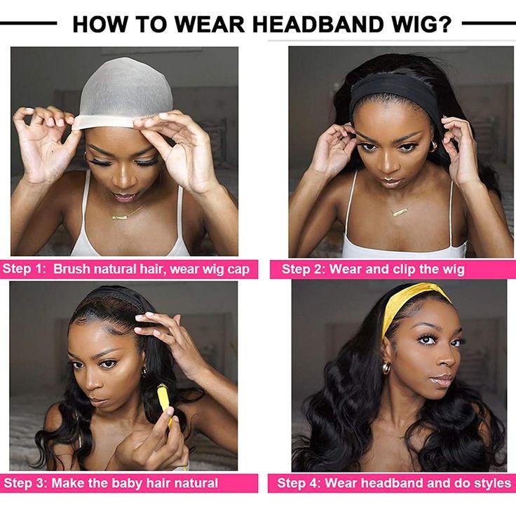 MYLOCKME Long Headband Wig Human Hair Kinky Curly Human Hair Wig for Women Curly Half Wig None Lace Front Wigs 180% Brazilian Virgin Hair