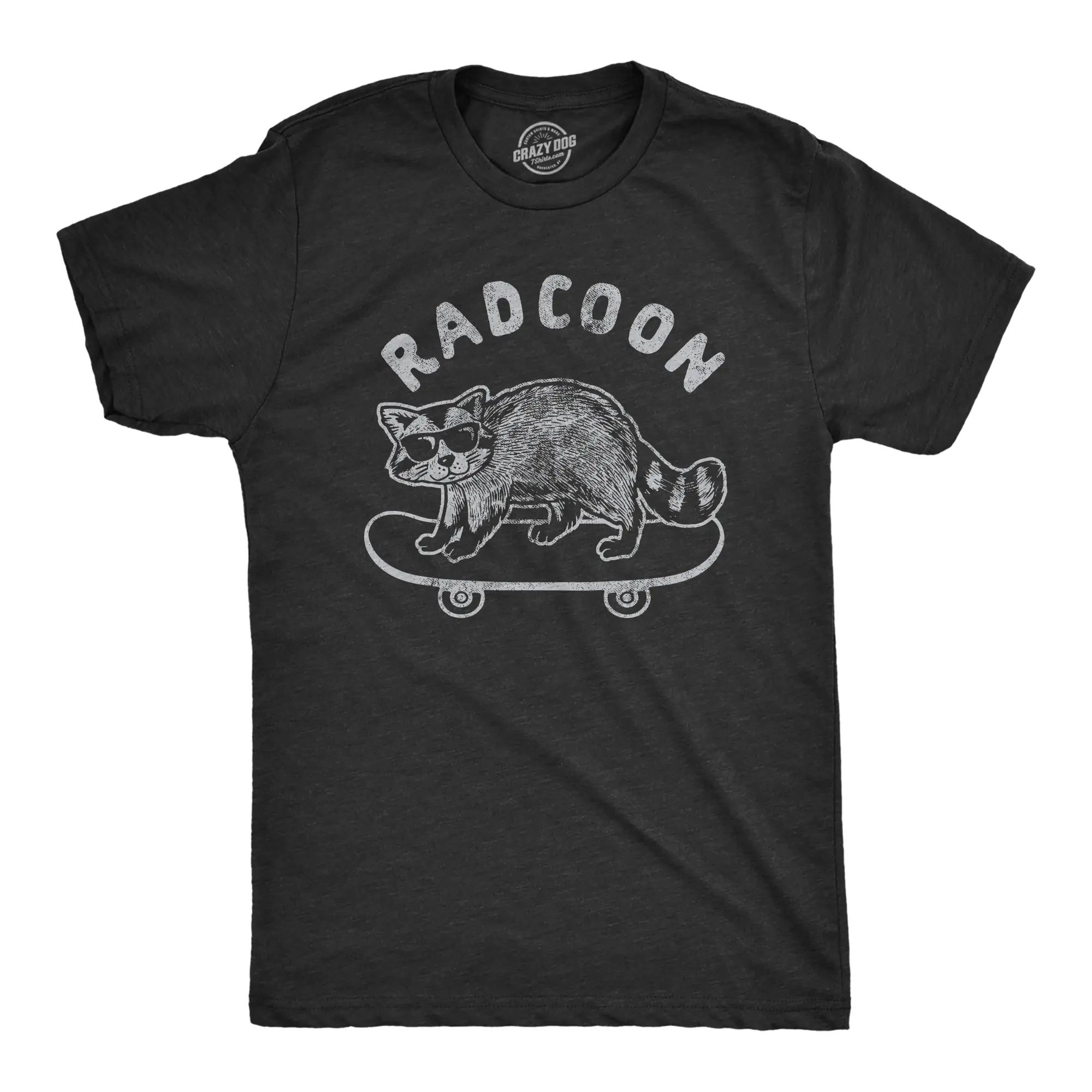 Mens Radcoon T Shirt Funny Rad Raccoon Cool Skateboard Graphic Novelty Tee Mens Funny T Shirts Cool Vintage Fashion T-Shirt Gift Classic Menswear Funny Animal Short Sleeve Novelty Tees for Guys Black