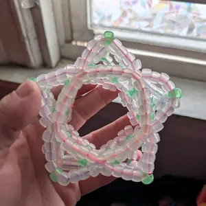 UV Reactive Kandi Star Cuff - Colorful Beaded Bracelet for Festivals and Raves