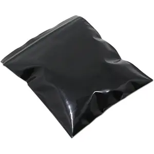 100 count 1.97x2.76 inch Black Reclosable Zip Bags 5.1mil Thickness Poly Plastic Packaging Resealable Zipper Lock Closure Bag for Storage