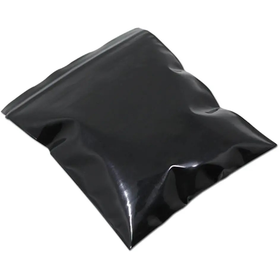 100 count 1.97x2.76 inch Black Reclosable Zip Bags 5.1mil Thickness Poly Plastic Packaging Resealable Zipper Lock Closure Bag for Storage
