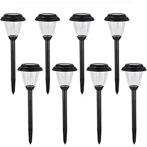 Solar Outdoor Pathway Lights Matt Black Stainless Steel Painted LED Lights for Garden Landscape Path Yard Driveway (black-8pack)