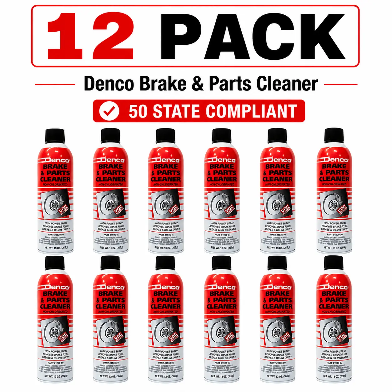#1930-50 Denco Brake & Parts Cleaner - 13 OZ Cans - 12 Pack