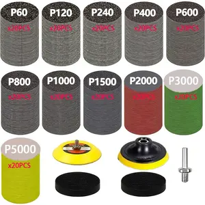 225 Piece Car Surface Grinding Kit, 3 Inch 80-5000 Grit Silicon Carbide Sandpaper, Ideal for Woodworking, Metal, Auto Polishing, DIY Projects
