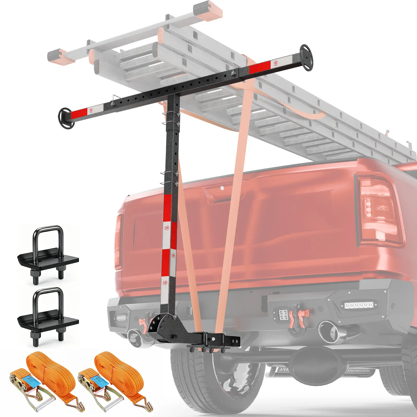 【EYOUHZ】Truck Bed Extender Hitch Mount Fits 2-inch Hitch Receiver | 2 in 1 Design, 800 LBS, Foldable Tailgate Hitch Extendsion for Pickup Trucks SUVs for Kayak Ladder, Canoe, Pipes, Lumber Rack