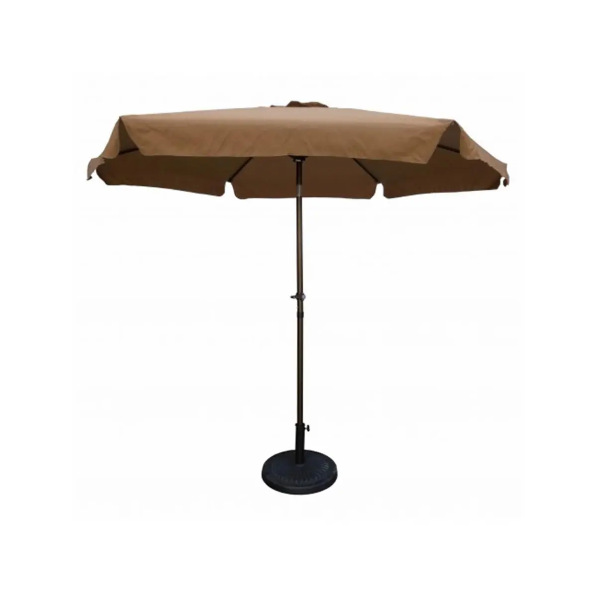 212 MAIN 9 ft. Large Outdoor Aluminum Frame Umbrella - Chocolate & Coffee Polyester Canopy, Adjustable Tilt Canopy, UV Blocking, Hand Crank Operation, Flap-Equipped Sun Shade Umbrella, Outdoor Safe, Portable, Sun Shade Umbrellas