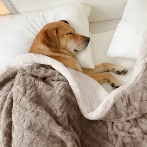 Double-Layer Dog Blanket, Soft Fluffy Pet Throw, Washable Warm Blanket for Dogs, Suitable for Dog Beds and Cages, Multiple Colors