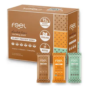 Feel Bars – Vegan Protein Bars | Chocolate Lovers – 9 Pack | 15g Plant Protein | Keto | Organic | Gluten Free, No Nuts, No Soy, No Dairy, No Grains
