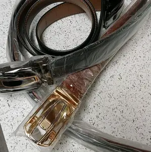 Premium Leather Belts with Gold Buckle - Classic Brown & Black Options for Men and Women