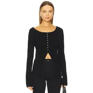 Free People East Side Cardigan in Black