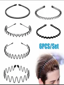 Unisex Anti-Slip Wave Headbands Set, Simple Casual Sports Hair Bands, Durable Design for Daily Use & Outdoor Activities, Zigzag Workout Headband