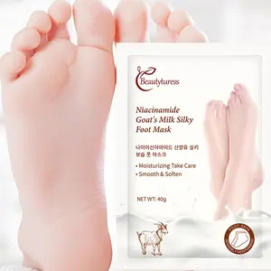 Niacinamide Goat's Milk feet Mask  – Deep Nourishing Treatment for Cracked Heels, Brightens Skin Tone & Softens Calluses, Baby-Smooth Feet Renewal