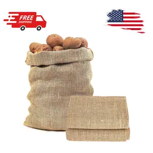 2 PCS Burlap Sack - 18.5" x 27.5" Potatoes Plant Grow Bags with Rope