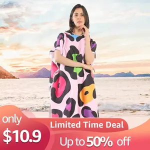 UNIQUEBELLA Surf Poncho Changing Towel Robe for Women, Water Absorbent Wetsuit Change Poncho for Surfing Swimming Beach towels