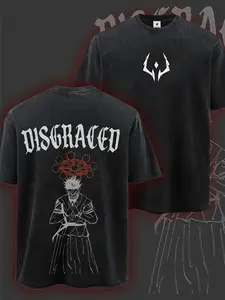 valentine shirts Men's heavy animation T-shirt, defaced design soft wash shirt, animation fans casual streetwear exhibition wear, ideal gift for animation lovers, black double-sided animation clothing fans, retro aesthetic durable fabric short-sleeved top