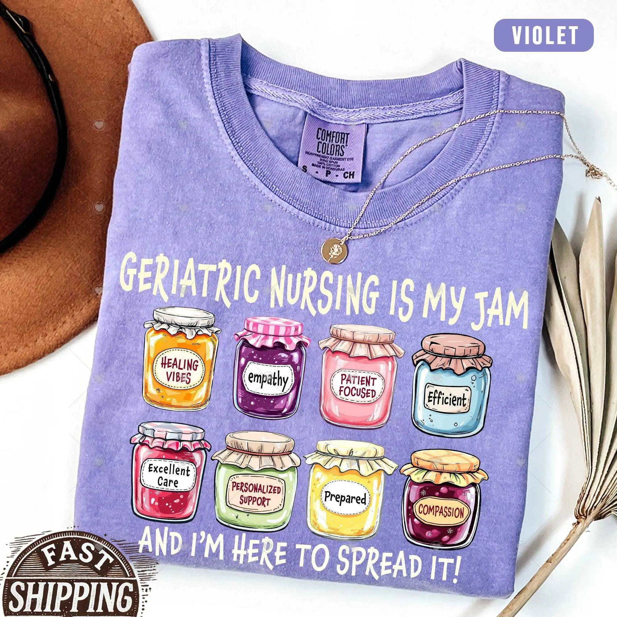 Comfort Colors® Geriatric Nursing is my jam Shirt Gift,Geriatric Registered Nurse Shirt,Geriatric Nursing Tee Student Gift,Geriatric School Top Womenswear Fabric Fit
