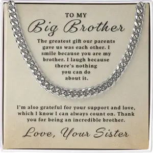 Gift for Big Brother - You Are My Brother Cuban Link Chain 5JP