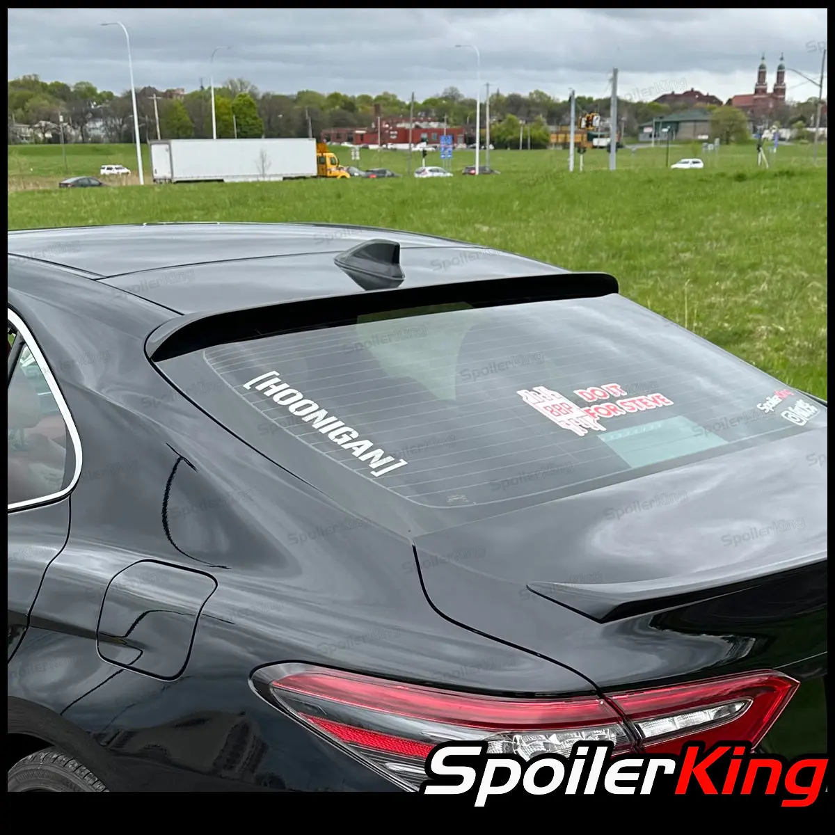 Spoiler King Aftermarket Self-Adhesive Curved Roof Spoiler for Toyota Camry 2018-2024, 1 1/4"-High 2 5/8"-Wide Rear Window Roof Accessory (284R)