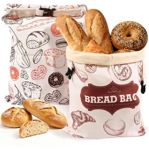Beeswax Bread Bags Extra Large 2 Pack 17"×13" Reusable Sourdough Bread Bags for Homemade Bread