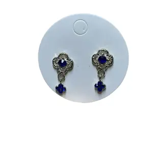 Marvelous 9.25 Silver Earrings with Colorful Gem Designs for Daily Use Handcrafted with Care