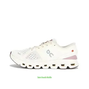 All-in-One Cross-Training Shoes, Ivory White with Light Pink Accents, Lightweight Cushioning and Lateral Support Design