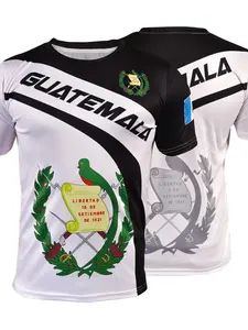Guatemala Football Jersey, Unisex Sporty Style, Long All over Print Design, Short Sleeves, Athletic Activewear, Training Shirt, Sports Top, Perfect for Men Women & Neutral Wear