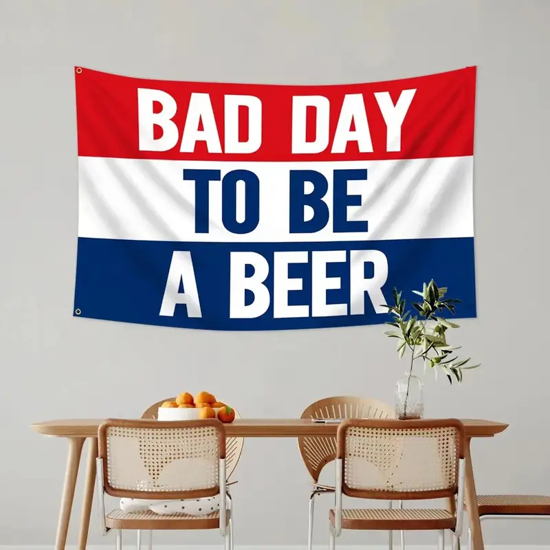 Bad Day To Be A Beer Flag, 1 Count Creative Colorful Flag, Party Decoration for Indoor & Outdoor, Party Decor Supplies, Outdoor Banners, Decorative Banner, Party Decorations Banners