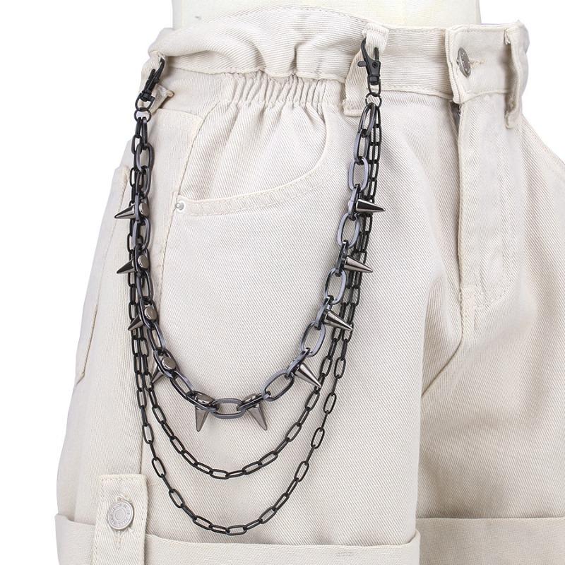 Hip Hop Punk Rock Metal Pants Waist Chain Men Women Key Chain Trousers Chain Wallet Keychain Jeans Unisex Hip-hop Jewelry Gift