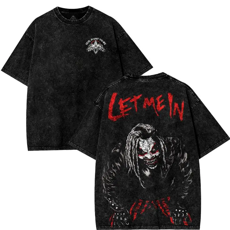 Bray Wyatt The Fiend Vintage T-shirt WWE Horror Graphic Tee Wrestling Streetwear Oversized Cotton Unisex Crewneck