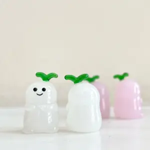 Handmade glass bean sprouts, glass garden decorations, Art Glass, mini glass figurines,garden ornament, glass bean