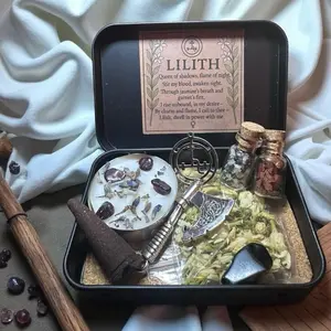 Lilith Travel Altar Tin Witch Spell Glamour Magic Altar Tin Goddess Cloth Goddess Kit