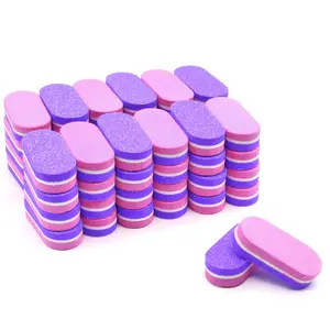 50pc PrettyClaw Mini Oval Nail Buffer 100/180 White Grit Professional Acrylic Nail Buffers Double Sided Nail Buffer for Nails Mini Sanding Blocks Nail Care Manicure nail tech nail supplies Disposable Nail Art Cutics