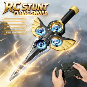 Remote Control Flying Sword Toy, Interactive Flying Sword Drone, Handle Remote Control Operation Modes, 360° Stunt Flips, LED Lights, Flexible and Free, Holiday & Birthday Gifts for Adults