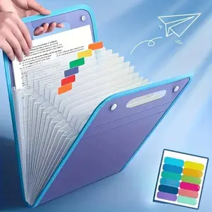 A4 File Folder with Handle, Waterproof Expandable A4 Document Organizer, Portable 13-Pocket Large Capacity, Ideal for Students, Business, Travel