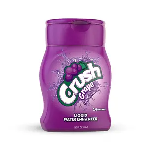 3x Crush Squeeze Grape Liquid Water Enhancer - Sugar Free Fruit Drink Mix Bottle Flavoring Drops Portable Hydration Supplement Refreshing Beverage Enhancers Zero Calory Travel Size Packet Caffeinated Soda Alternative Bundle 1.62oz 3ct