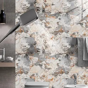 Marble Pattern Wallpaper, Self-adhesive Wallpaper, Kitchen Fireproof & High-temperature Resistant Stove Film, Waterproof Aluminum Foil Paper, Marble Backsplash Wallpaper