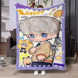 Love and Deepspace Sylus Xavier Caleb Zayne Q Edition Cartoon Cute Blanket Creative Kawaii Warm Air Conditioning Blanket Gift Flannel Cozy Blanket Suitable for beds and sofas can also be given as a gift