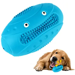 Indestructible Chew Toys for Aggressive Chewers - Durable, Squeaky, Large Toys for Big Dogs (Blue)