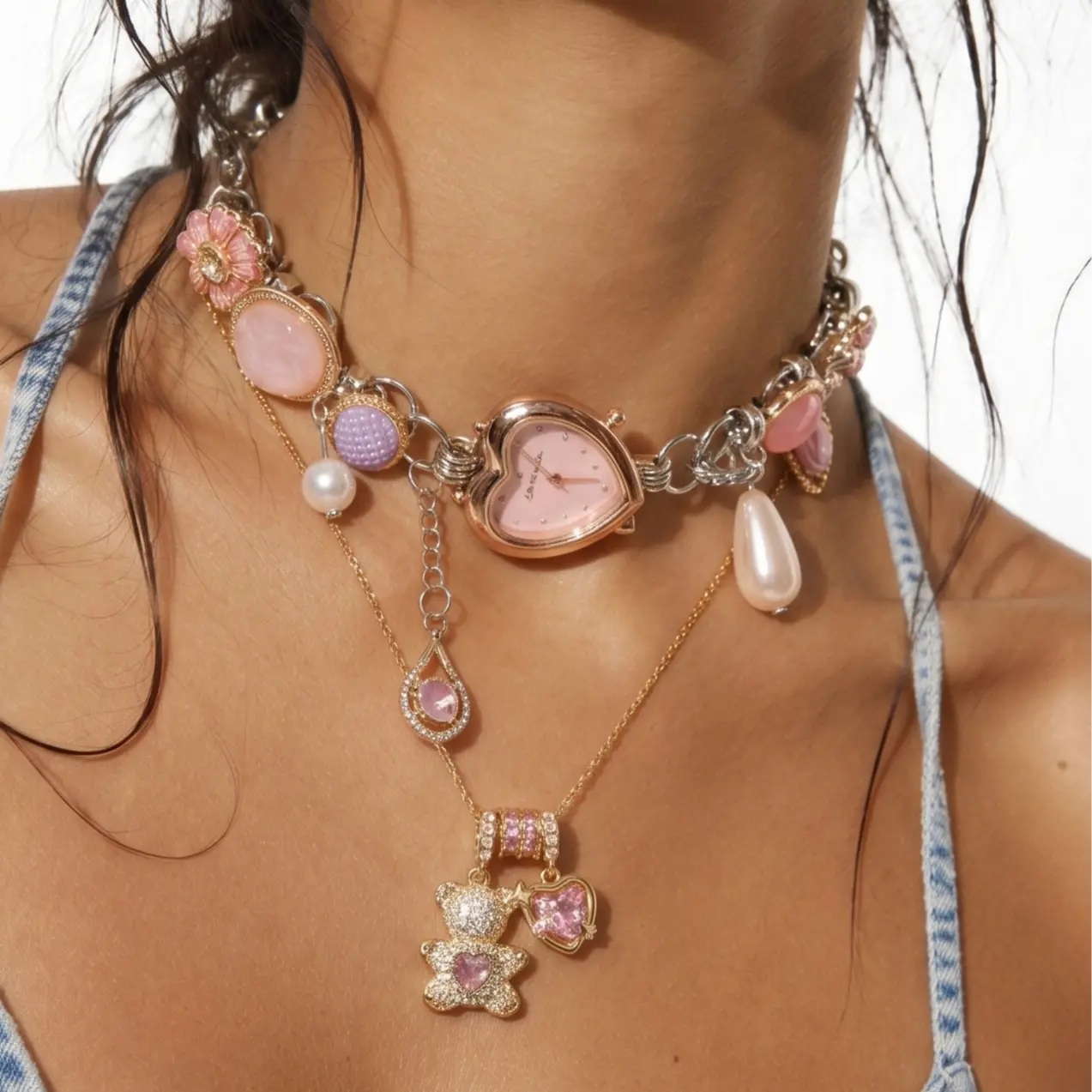 Maison Foufou Anastasia O'Clock Necklace Choker , 18K Gold Plated on Brass, Dainty Time-Inspired Design, Elegant Everyday y2k clavicular Jewelry for Layering & Minimal Looks, girlfriend gifts accessories