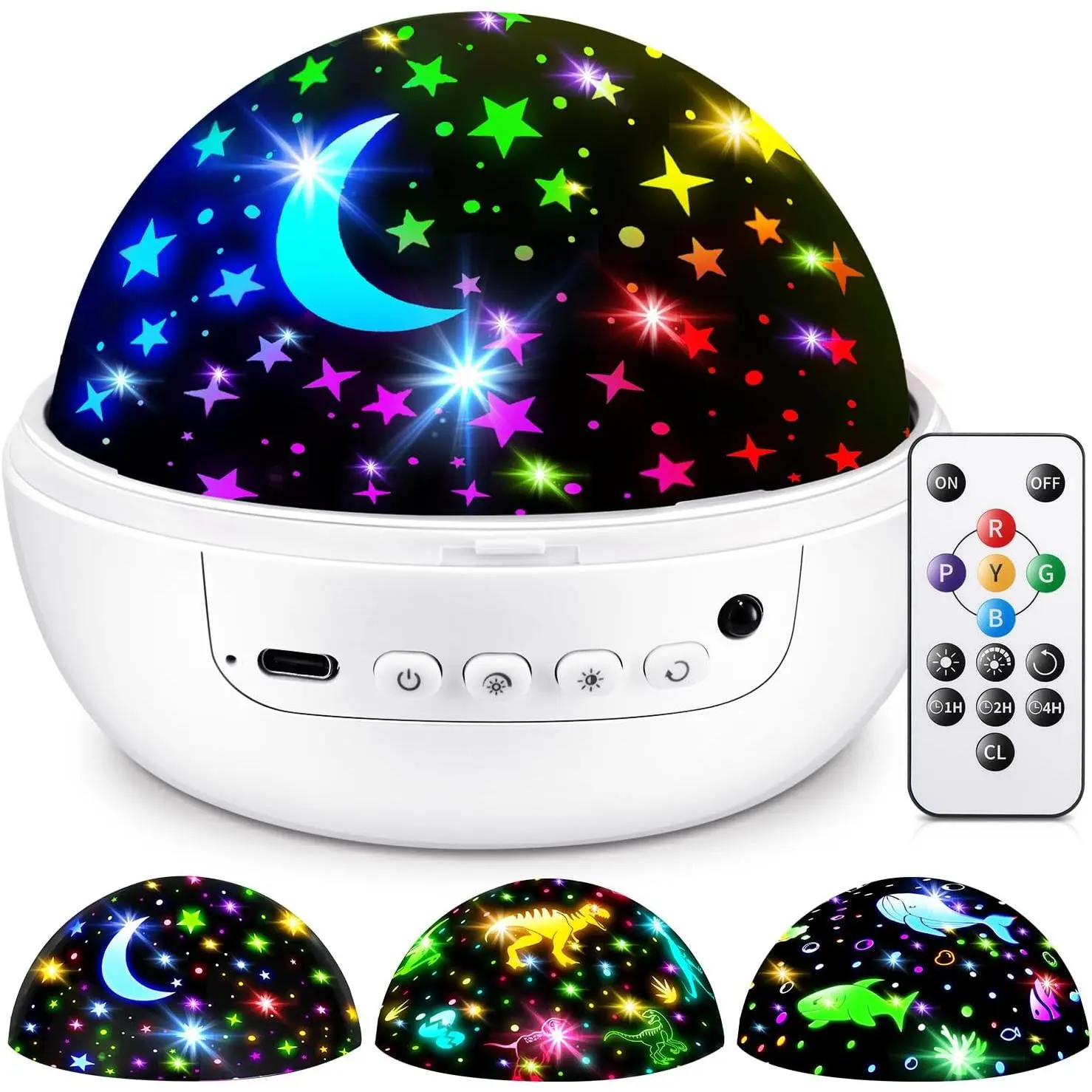 SQ-PNC009 Star Projector for Kids, 93 Lighting+3 Films Star Lights for Room, Remote+Dimmable+360° Slient Light Projector for Bedroom, Fun Gifts for 1-4-6-14 Year Old Girl, Cool Toy for Boy (White)