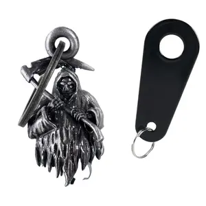 Dream Apparel Grim Reaper Safeguard Bell, Christmas/Halloween Bell, Gremlin/Guardian Motorcycle Bell/Motorcycle Key Chain For Women Men W/Hanger Biker, Bell For Riders, Good Luck Riding Bell SpiritBell Moto Accessories