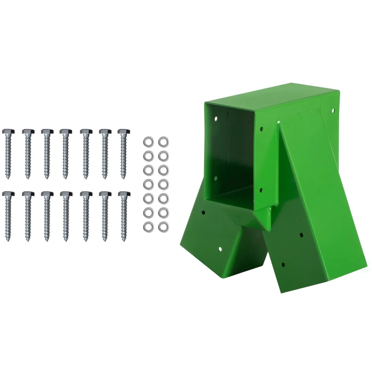 PLAYBERG QI004672.GN Heavy Duty Steel A-Frame Middle Swing Set Brackets - Pre-Drilled Outdoor Furniture Hardware Kit, Triangular Brace, Multi-Swing Compatible, Easy DIY Green Mounting Brackets, Pre-Drilled Kit