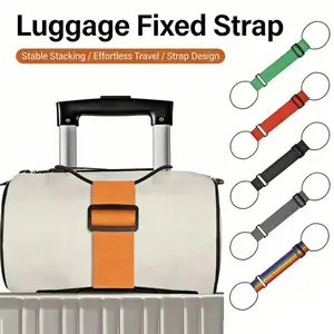 Multifunctional Heavy-Duty Adjustable Luggage Connector Strap, Elastic Luggage Belt (for Suitcases & Travel Bags), Rainbow Travel Strap, Secure Organizer & Anti-Theft Strap