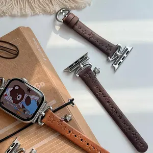 Deep Leather Star Pendant Watch Band, Adjustable Replacement Strap for Apple Watch S10/9/8/7/6/5/4/3, Fits 49mm/46mm/44mm/42mm/40mm/38mm