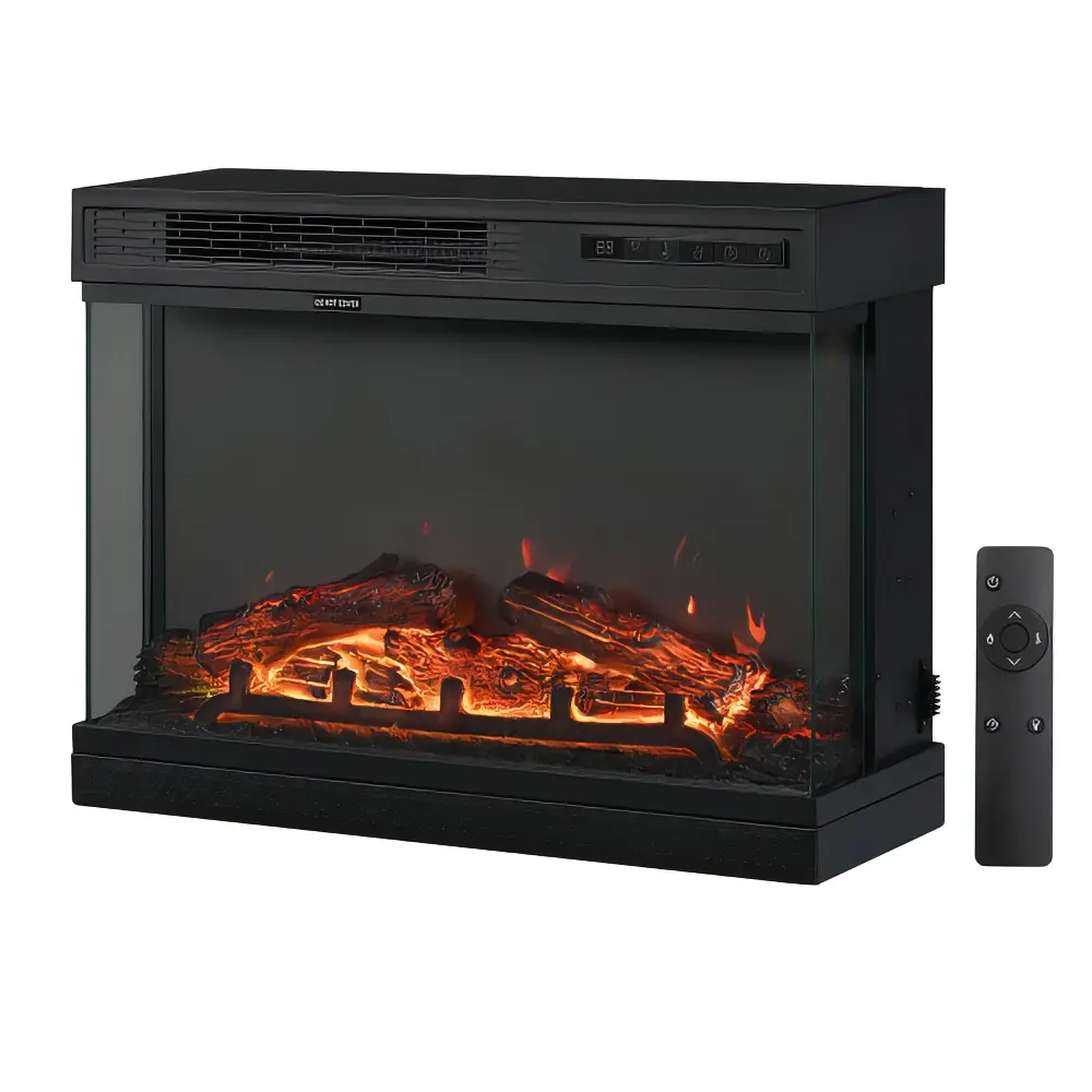KARL HOME Electric Fireplace Insert with Heat & Light, 750-1500W Heater, 14-36 in Size, Realistic Flame Effect, Fireplace Stand/TV Stand Not Included