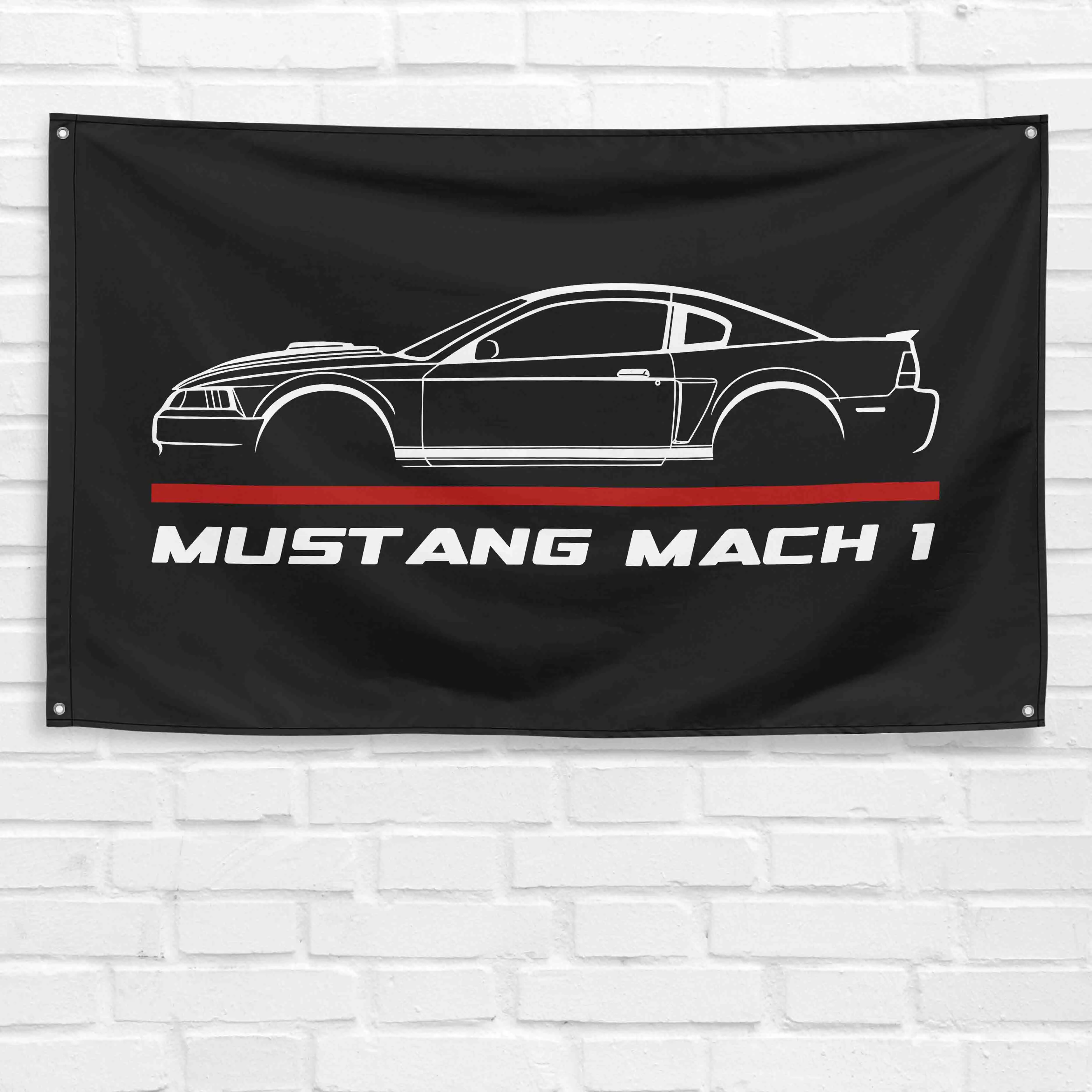 2004 Mustang Mach 1 3 x 5 ft Durable Polyester Grommeted Car Flag, Lightweight Decoration, Garage Banner, Birthday Home Gift