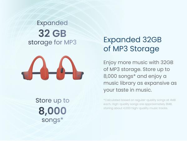 SHOKZ OpenSwim Pro - Open-Ear Bone Conduction Bluetooth Headphones & 32GB MP3 Player, IP68 Waterproof, Secure Fit for Workouts, Running and Swimming