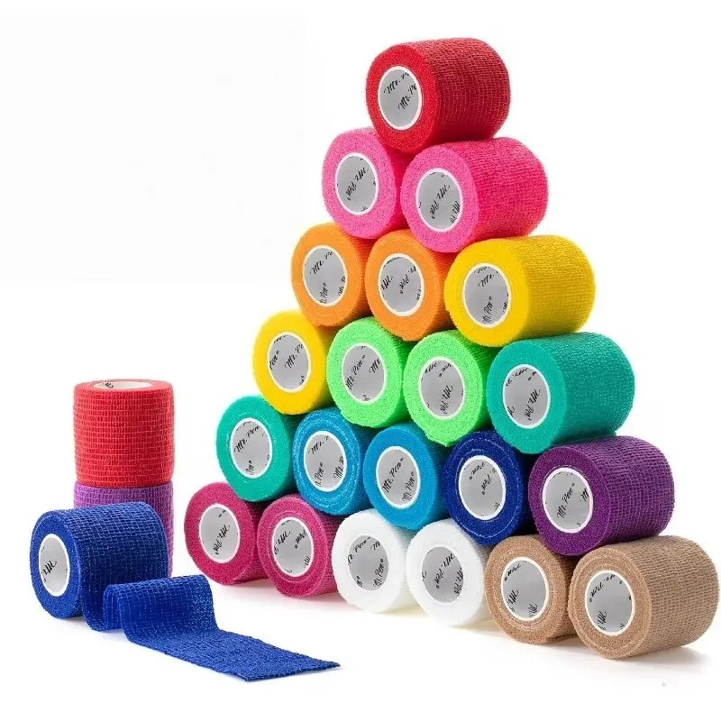 Self-Adhesive Sports Tape Roll, Gymnastics Tape, Athletic Tape for Sports, Non-Fuzzy Pet Bandage, Durable Strong Adhesion, Breathable, Injury Protection for Knees Wrists Ankles